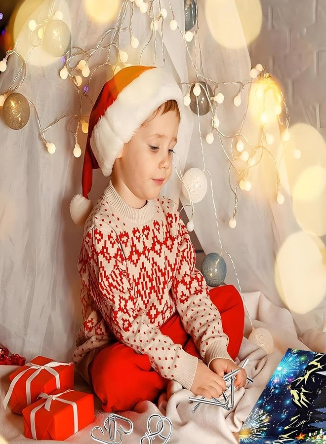 PATPAT® 24Pcs Brain Teaser Puzzle Game Toys Advent Calendar for Kids & Adults, Christmas Blind Box Surprise Gift Metal Puzzle Set Logic Training Game Fidget Toys for Stress Relief - Image 5
